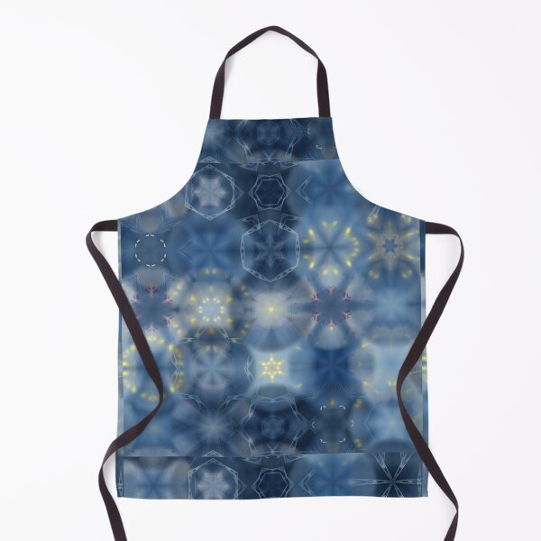 Aperçu de l'œuvre Kaleidoscope Stars - Sparkling Blue and Golden Light Mandalas créée et vendue par gphotobox.