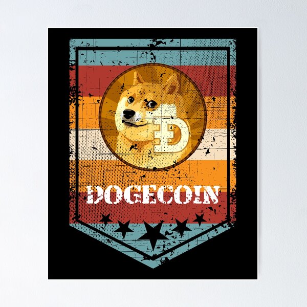 Artikel-Vorschau von Dogecoin DOGE Cryptocurrency Military Grunge, designt und verkauft von Bitcoin-Fashion.