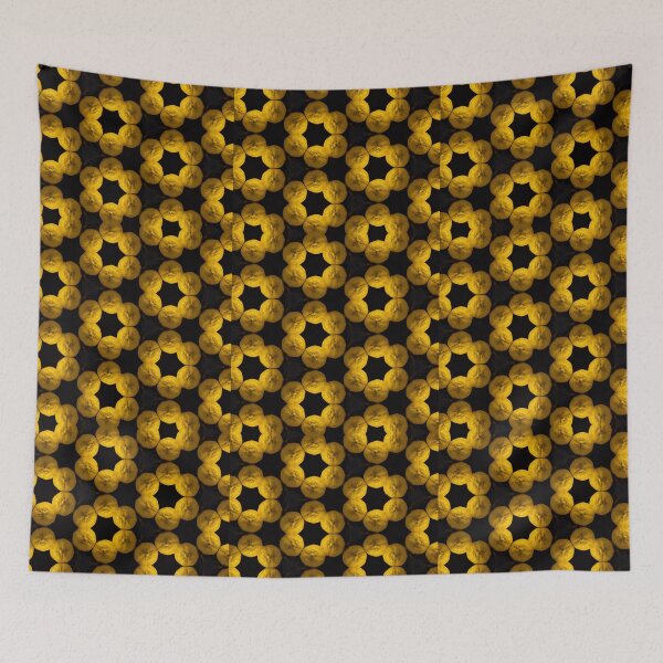 Artikelvorschau, Kaleidoscope Star Flowers III - Golden Lemon Yellow Mandalas entworfen und verkauft von gphotobox.