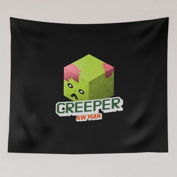 Item preview, Creeper Aw Man - with green zombie illustration designed and sold by SocialStreet.