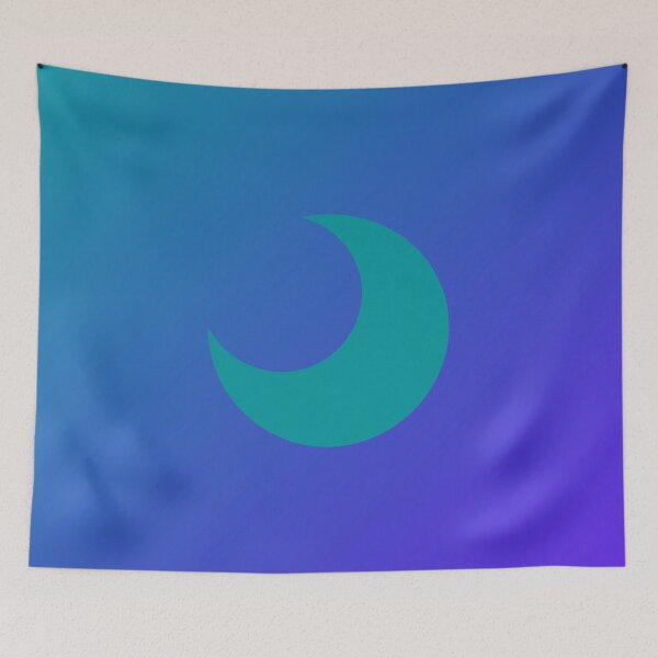Item preview, Blue Crescent Moon in Gradient Sky designed and sold by ShaunSandhu.