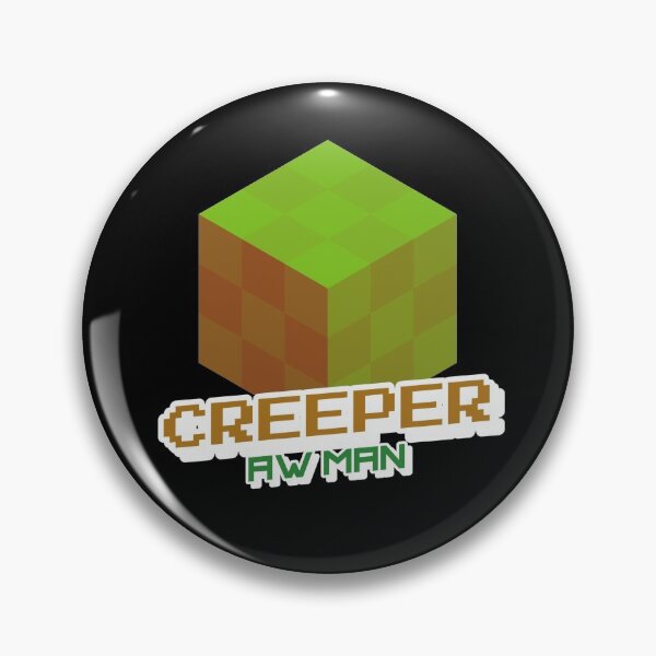 Item preview, Creeper Aw Man - with green block illustration designed and sold by SocialStreet.