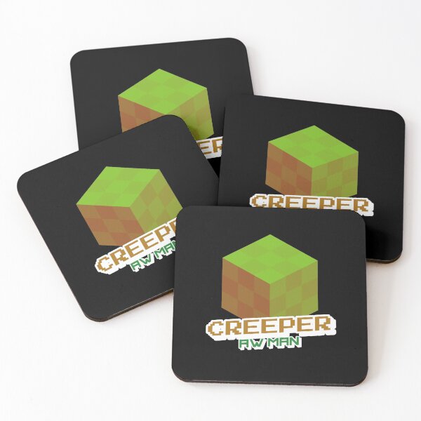 Item preview, Creeper Aw Man - with green block illustration designed and sold by SocialStreet.
