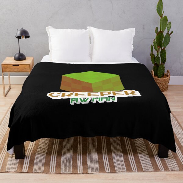Item preview, Creeper Aw Man - with green block illustration designed and sold by SocialStreet.