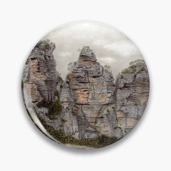 Item preview, III Three Sisters Blue Mountains Original Watercolour Pencil Drawing designed and sold by IV Designs.