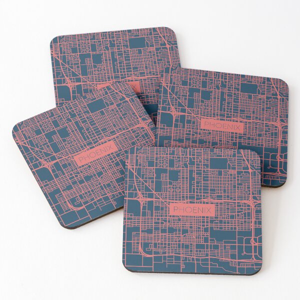 Item preview, Phoenix Street Map Pink and Blue designed and sold by HelloGentry.