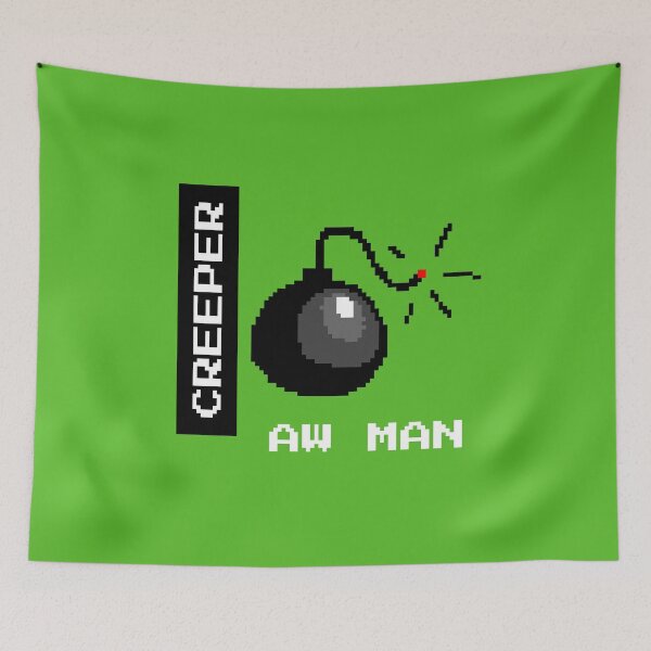 Item preview, Creeper Aw Man - with Pixelated Bomb illustration designed and sold by SocialStreet.