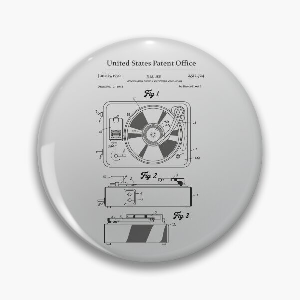 Item preview, Vinyl Record Player Patent Schematic Turntable Blueprint Gear designed and sold by DynamicDesign.