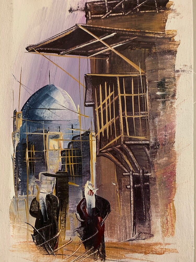 Church painting-middle store east painting-iraqi art-iraki painting - Iraqi church-Qaraqosh-Religious painting-Original watercolor