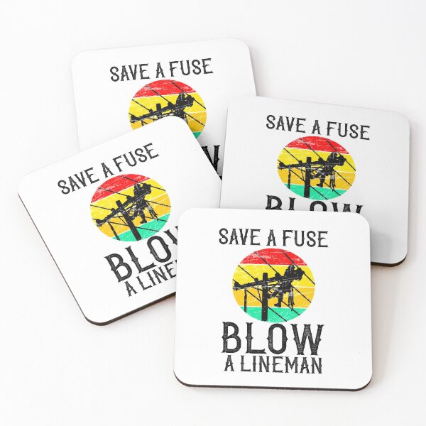 Item preview, Save A Fuse Blow A Lineman [BW] - Retro Funny Vintage Lineman Gifts designed and sold by TeesYouWant.