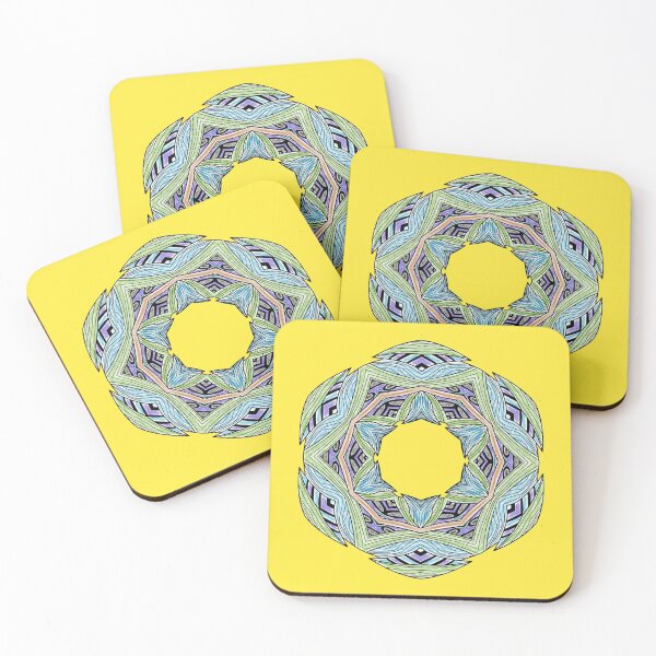 Artikelvorschau, Kaleidoscope Star Flower - Oriental Floral Yellow Blue Mandala entworfen und verkauft von gphotobox.