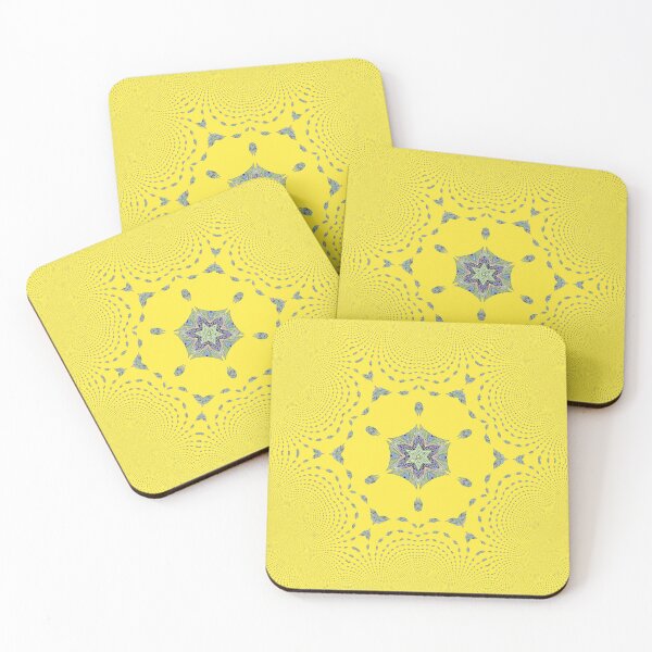 Artikelvorschau, Kaleidoscope Star Flower II - Oriental Floral Yellow Blue Mandala entworfen und verkauft von gphotobox.