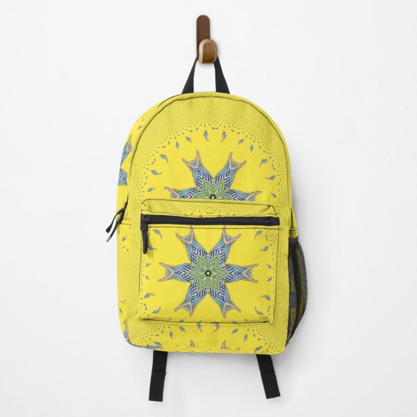 Artikelvorschau, Kaleidoscope Star Flower III - Oriental Floral Yellow Blue Mandala entworfen und verkauft von gphotobox.