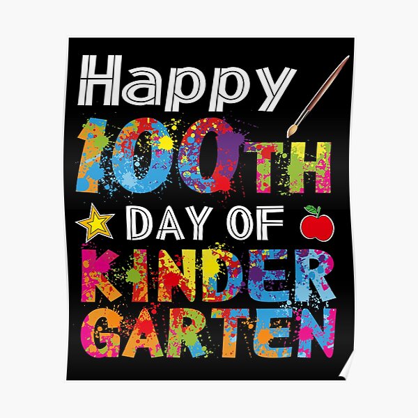 36 Pieces Happy 100th Day Poster Pack About Me Poster Teacher Poster 100 Day of School Chart Poster Kindergarten Poster for School Students Activities 