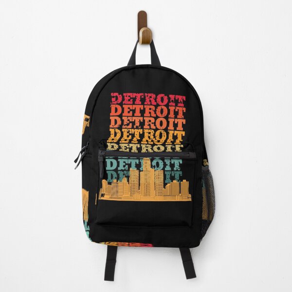 Item preview, Detroit City Skyscraper Skylines in vintage sunset colors with a distressed design effect designed and sold by Rhu Creations.