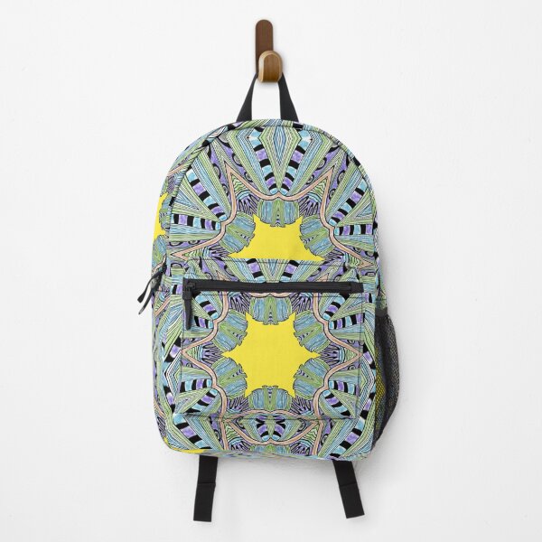 Artikelvorschau, Kaleidoscope Star Flower VII - Oriental Floral Yellow Blue Mandala entworfen und verkauft von gphotobox.