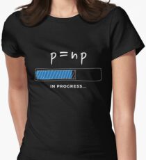 P versus NP problem in progress | Mathematical Art Design Women's Fitted T-Shirt