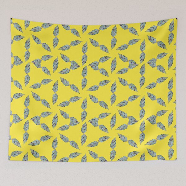 Artikelvorschau, Kaleidoscope Feathers - Oriental Floral Yellow Blue Mandalas entworfen und verkauft von gphotobox.