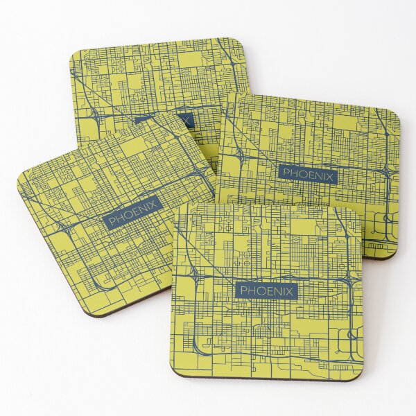 Item preview, Phoenix Street Map Blue and Yellow designed and sold by HelloGentry.