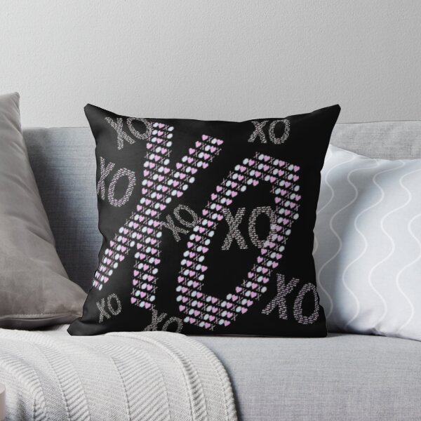 XOXO Brush Strokes Distress Throw Pillow