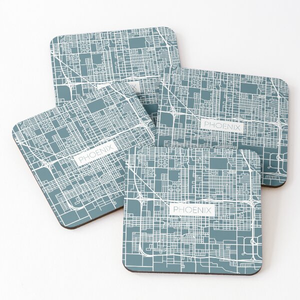 Item preview, Phoenix Street Map White and Blue designed and sold by HelloGentry.