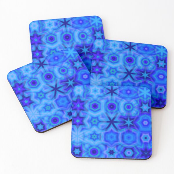 Artikelvorschau, Kaleidoscope Cool Stars - Blue Ice Color Mandalas entworfen und verkauft von gphotobox.