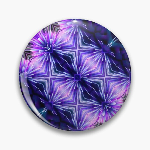 Item preview, geometrical modern artistic flowers in blue purple designed and sold by haroulita.