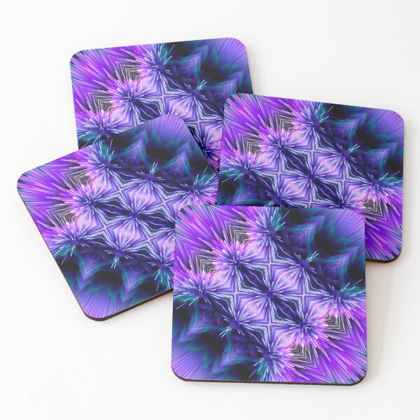 Item preview, geometrical modern artistic flowers in blue purple designed and sold by haroulita.