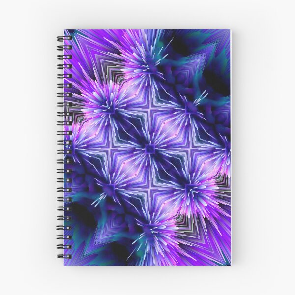 Item preview, geometrical modern artistic flowers in blue purple designed and sold by haroulita.