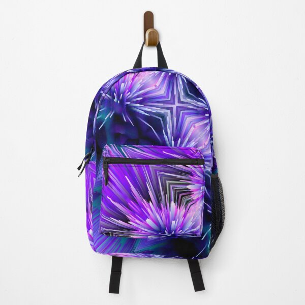 Item preview, geometrical modern artistic flowers in blue purple designed and sold by haroulita.