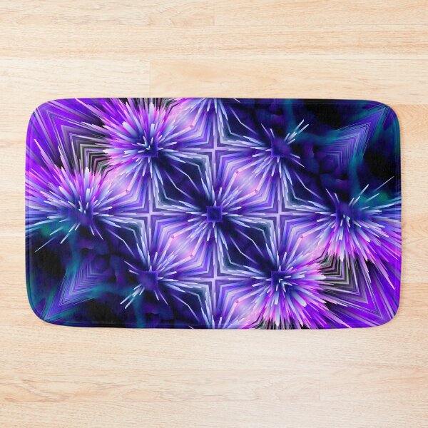 Item preview, geometrical modern artistic flowers in blue purple designed and sold by haroulita.