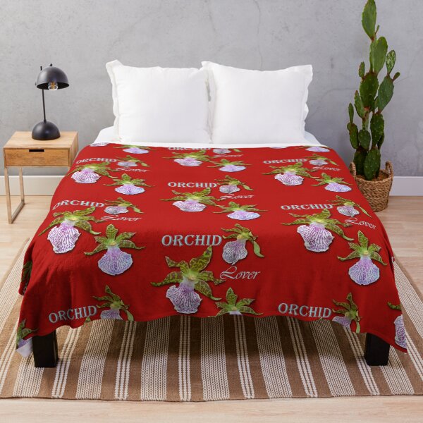 Item preview, Lover Green Purple Tiger Orchids Red Background designed and sold by SpiritGifts.
