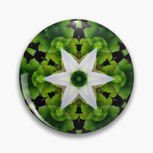 Item preview, star flower mandala in green designed and sold by haroulita.