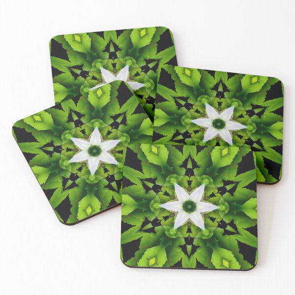 Item preview, star flower mandala in green designed and sold by haroulita.