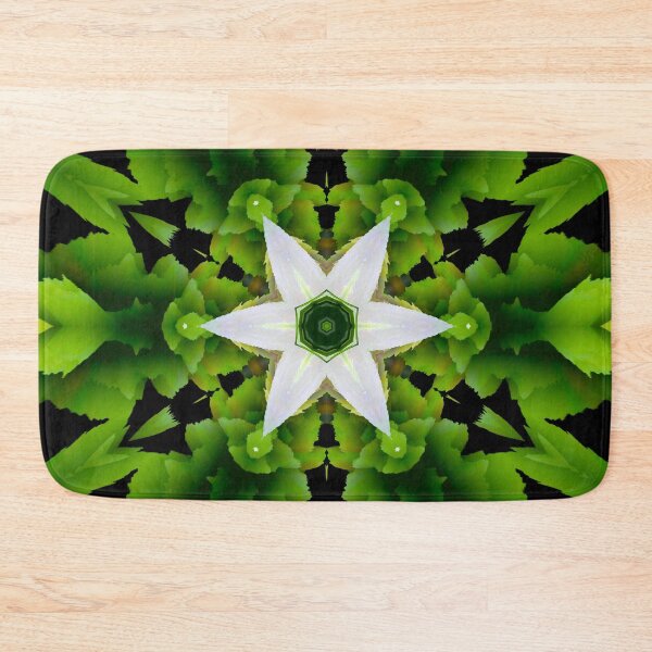 Item preview, star flower mandala in green designed and sold by haroulita.