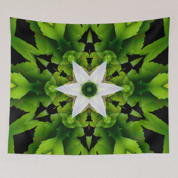 Item preview, star flower mandala in green designed and sold by haroulita.