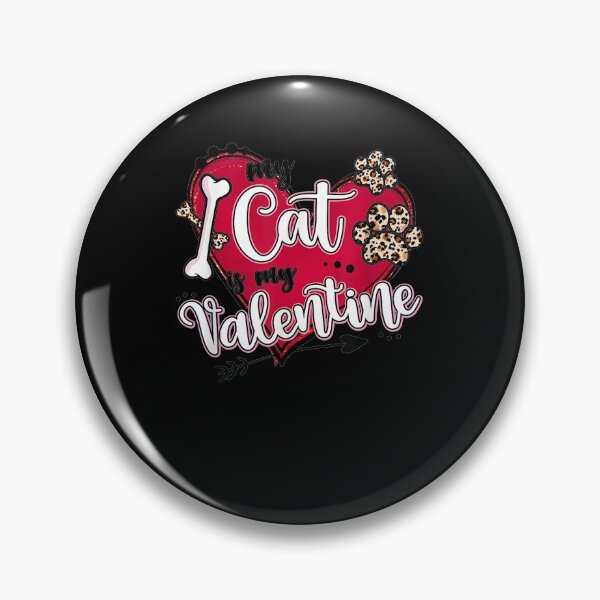Item preview, My Cat Is My Valentine Red Heart Leopard Paw Cats Valentines designed and sold by shirleyfinley.
