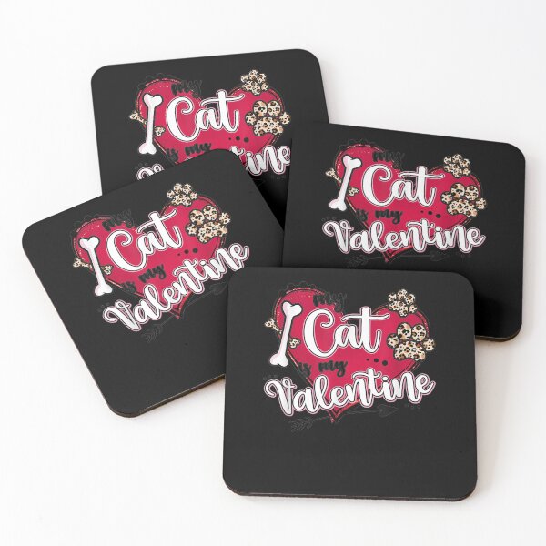Item preview, My Cat Is My Valentine Red Heart Leopard Paw Cats Valentines designed and sold by shirleyfinley.