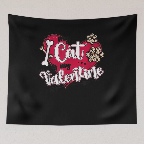Item preview, My Cat Is My Valentine Red Heart Leopard Paw Cats Valentines designed and sold by shirleyfinley.