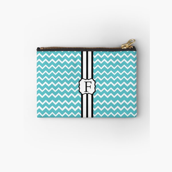 Item preview, F Turquoise Chevron II designed and sold by MonogramMonkey.