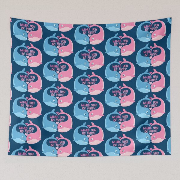 Item preview, Whale You Be Mine? (on Navy) designed and sold by PawsitiveMum.