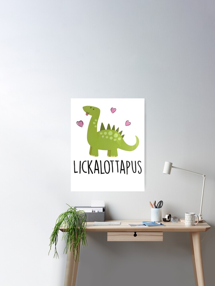 Gift Sticker : Lickalottapus Dino Funny For Lesbian Valentines Day Dinosaur  Kids