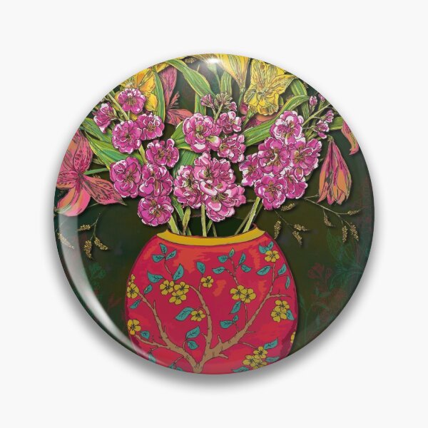 Artikelvorschau, Rote Vase mit Blumen entworfen und verkauft von lottibrown.