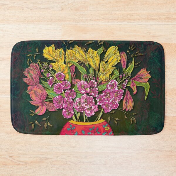 Artikelvorschau, Rote Vase mit Blumen entworfen und verkauft von lottibrown.