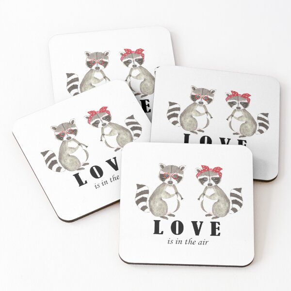 Item preview, Love is in the air Valentines Racoons in love designed and sold by latiendadearyam.