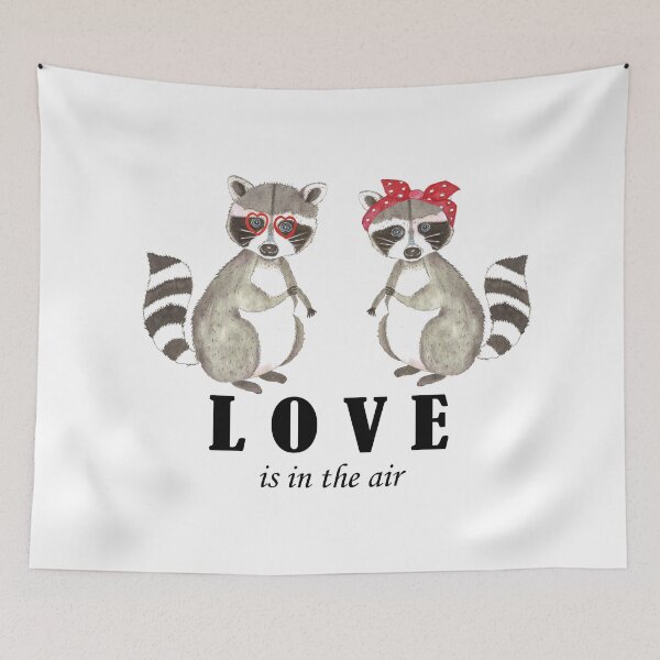Item preview, Love is in the air Valentines Racoons in love designed and sold by latiendadearyam.