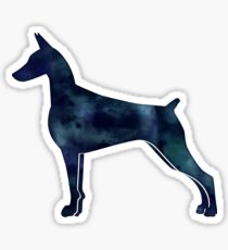 Doberman Pinscher Black Watercolor Silhouette Sticker
