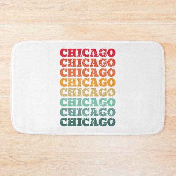 Item preview, Chicago - repeated retro vintage sunset colors with a distressed design effect designed and sold by Rhu Creations.