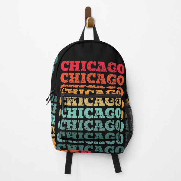 Item preview, Chicago - repeated retro vintage sunset colors with a distressed design effect designed and sold by Rhu Creations.