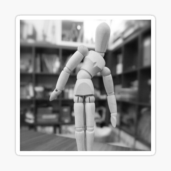 Wood Unisex Art Mannequin Sticker